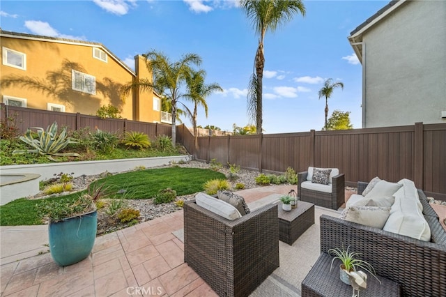 view of patio / terrace featuring an outdoor hangout area