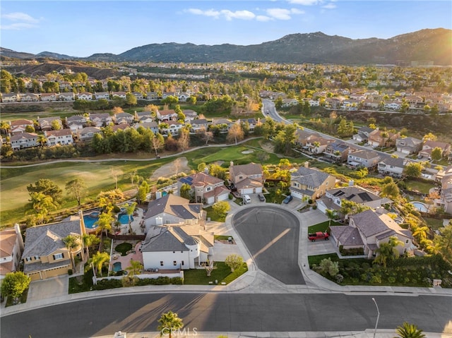 drone / aerial view with a mountain view