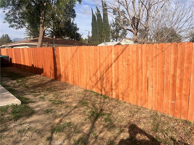 view of yard with fence