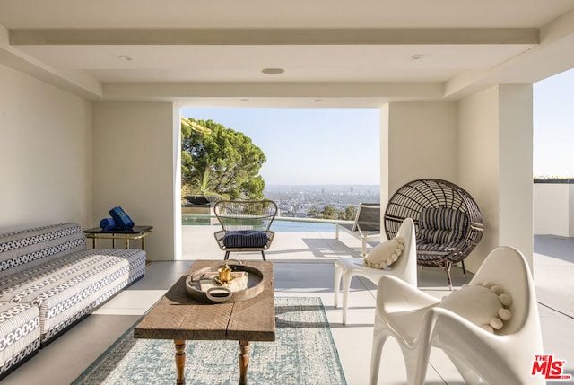 interior space with a patio area