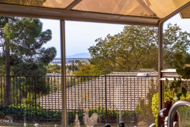 exterior details with a mountain view