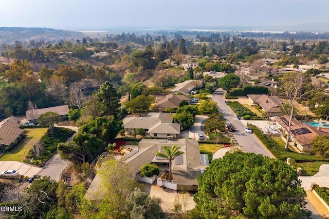 aerial view with a residential view