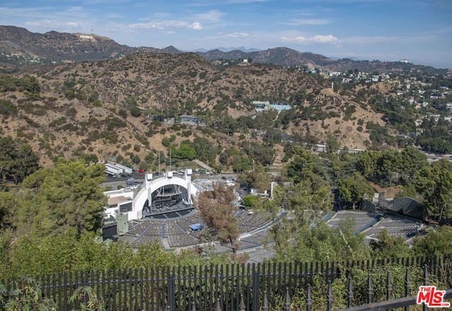 aerial view featuring a mountain view