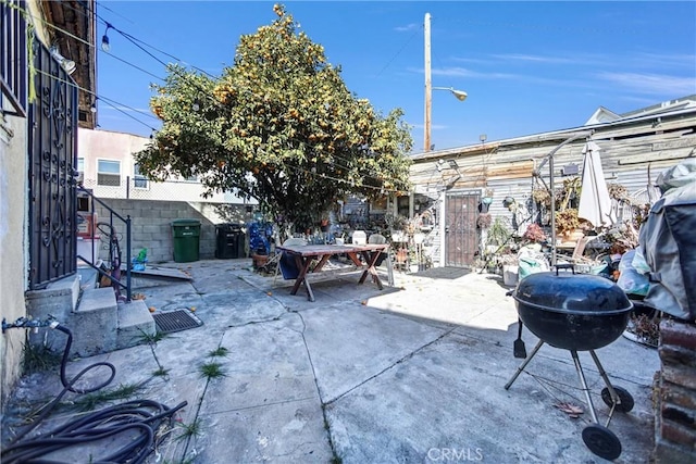 view of patio / terrace featuring a grill