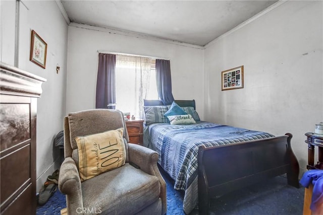 bedroom featuring ornamental molding