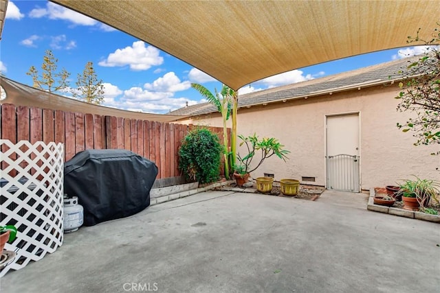 view of patio / terrace with a grill