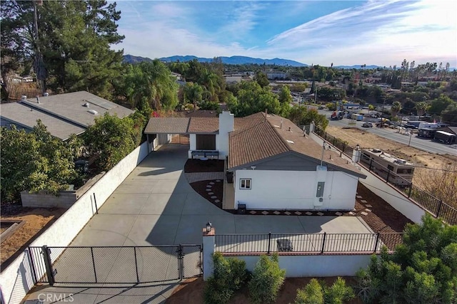 aerial view featuring a mountain view