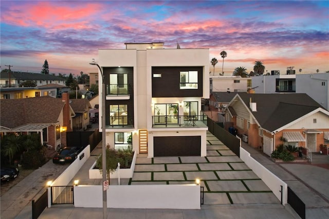 view of front of home with a garage