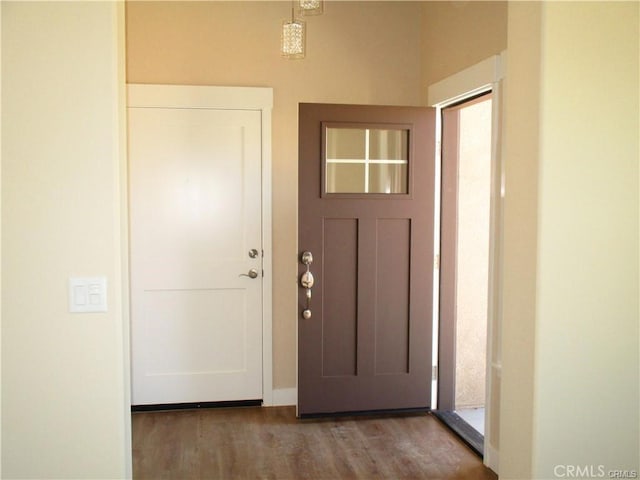 foyer with hardwood / wood-style floors