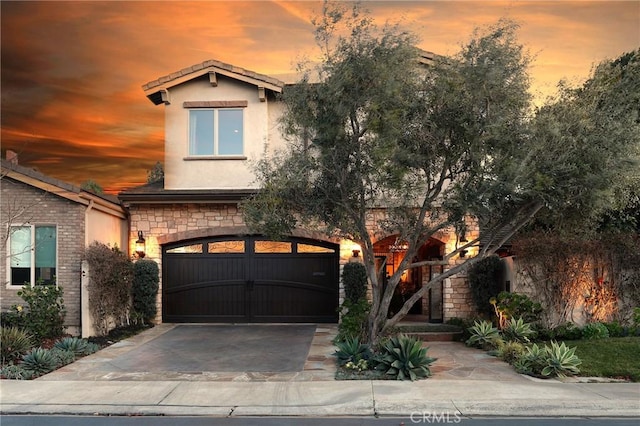 view of front facade with a garage