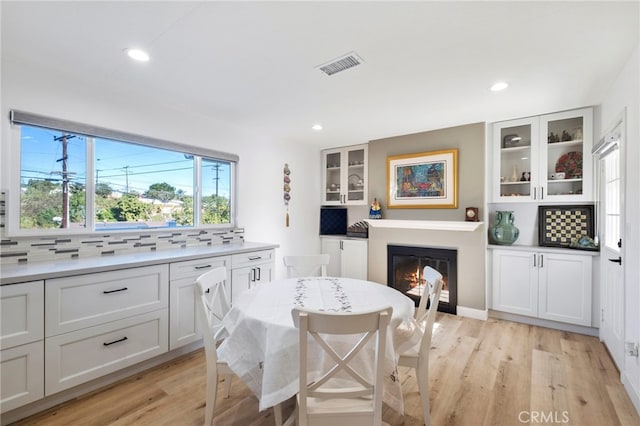 dining room featuring light wood-type flooring