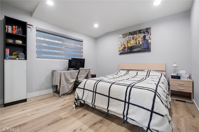 bedroom featuring light wood-type flooring