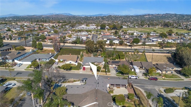 drone / aerial view with a mountain view