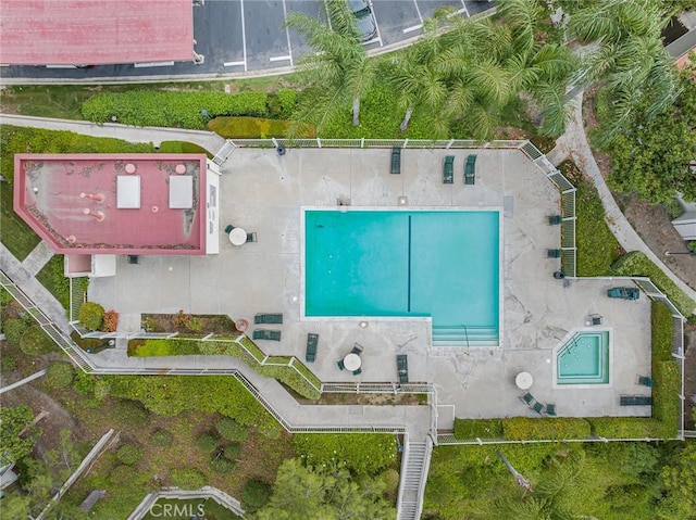 22848 Hilton Head Dr Unit 179, Diamond Bar, CA 91765 - bird's eye view of a pool