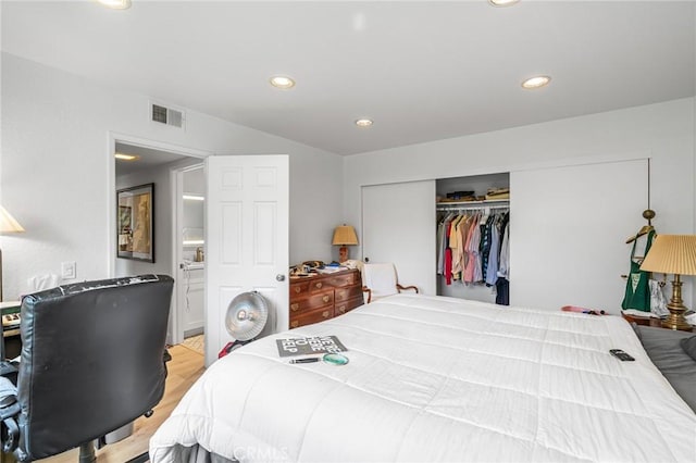 22848 Hilton Head Dr Unit 179, Diamond Bar, CA 91765 - bedroom with light wood-style flooring, recessed lighting, and a closet