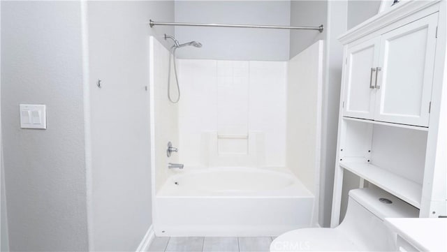 full bathroom with vanity, toilet, and shower / bathing tub combination