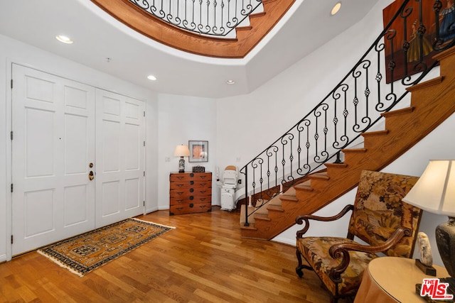 entrance foyer featuring light hardwood / wood-style floors