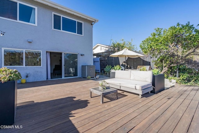 deck featuring an outdoor hangout area