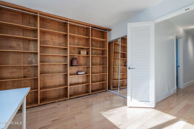 interior space with light hardwood / wood-style floors