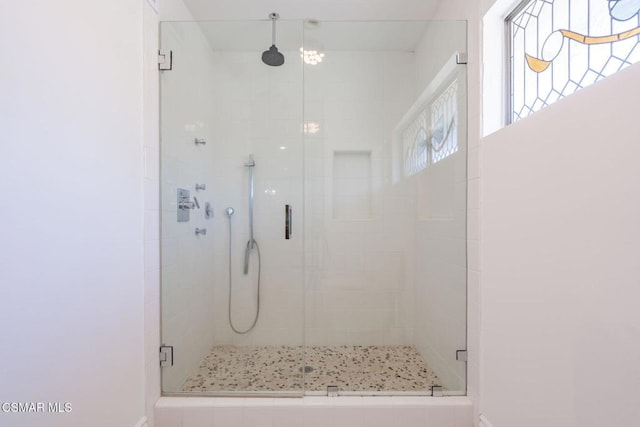 bathroom with an enclosed shower