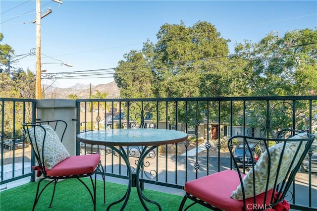 balcony with a mountain view