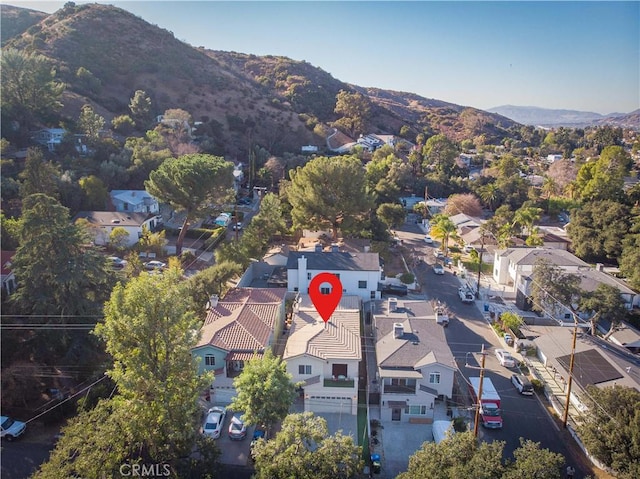 bird's eye view featuring a mountain view