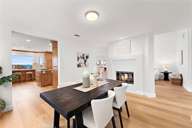 dining area featuring light hardwood / wood-style floors