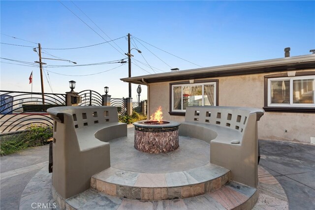150 Cress St, Laguna Beach, CA 92651 - view of patio / terrace featuring an outdoor fire pit