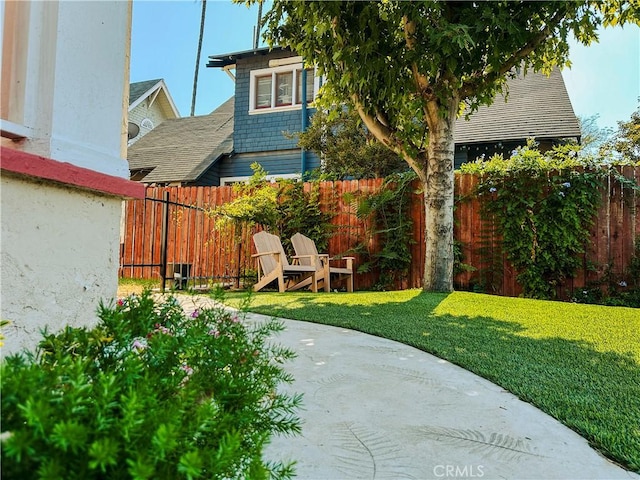 view of yard with a patio area