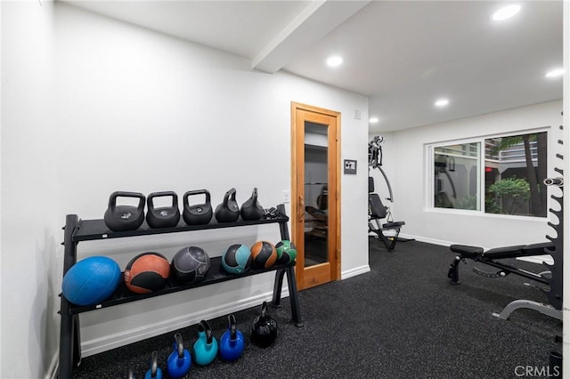 8300 Manitoba St Unit 222, Playa Del Rey, CA 90293 - workout room featuring recessed lighting and baseboards