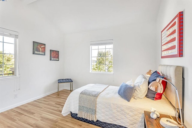 bedroom featuring light wood-type flooring