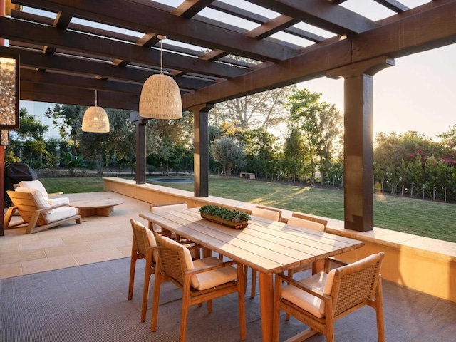 view of patio with a pergola