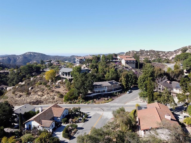 bird's eye view with a mountain view