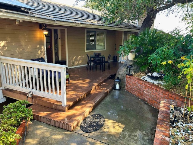 9739 Sage Hill Way, Escondido, CA 92026 - wooden deck with outdoor dining space