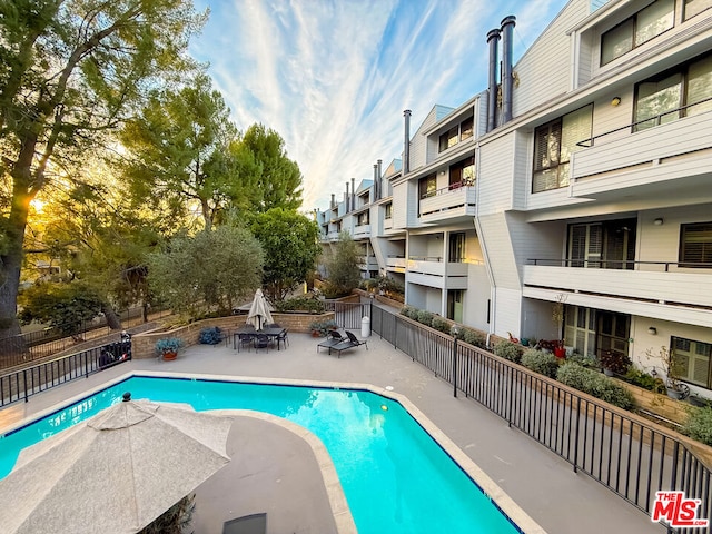 view of pool with a patio area