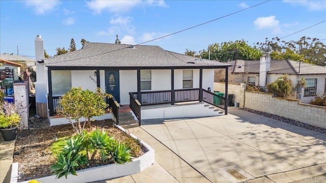 view of front of property with covered porch