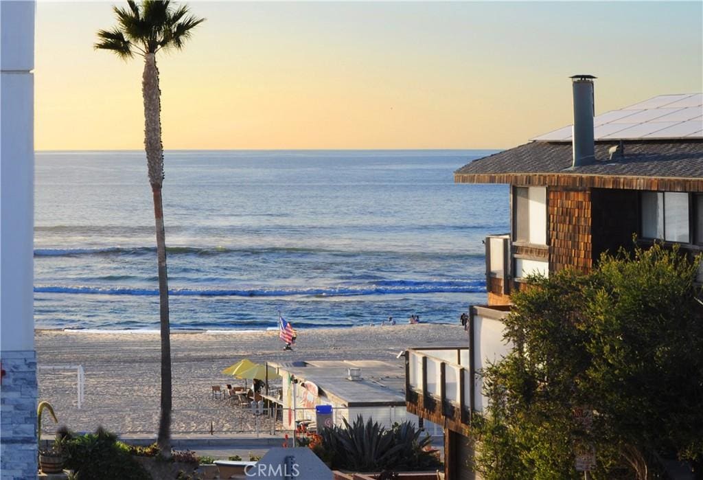 view of water feature featuring a view of the beach