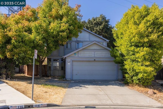 view of property featuring a garage