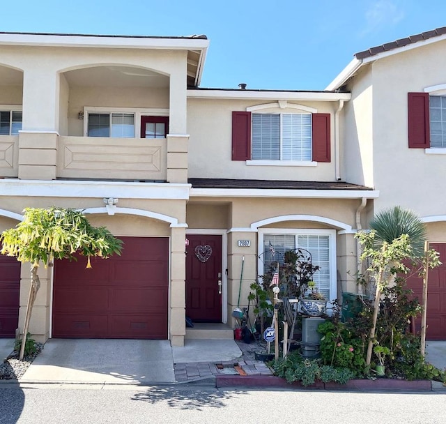 view of property featuring a garage