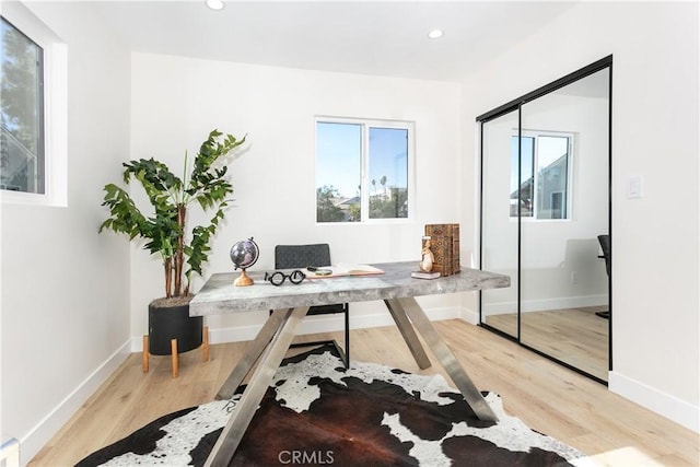 office featuring light hardwood / wood-style floors