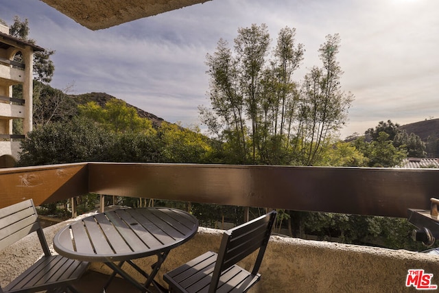 balcony with a mountain view