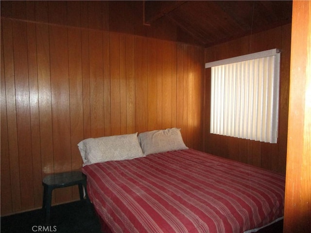 2440 Spruce Dr, Arrowbear, CA 92382 - bedroom with wood walls and wood ceiling
