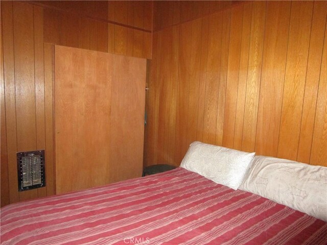 2440 Spruce Dr, Arrowbear, CA 92382 - bedroom featuring wood walls