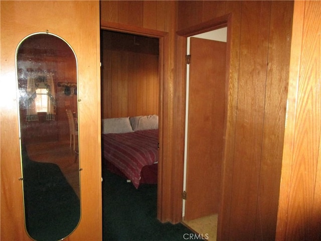 2440 Spruce Dr, Arrowbear, CA 92382 - corridor with wood walls