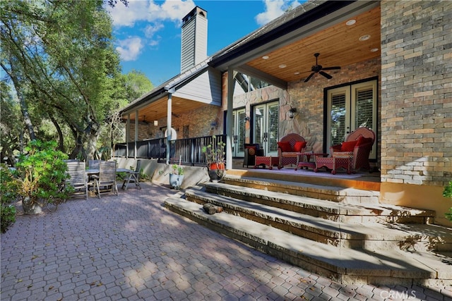 view of patio / terrace with ceiling fan