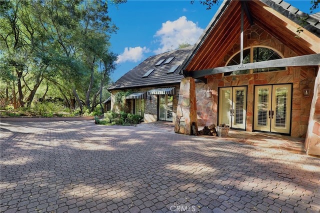 exterior space featuring french doors