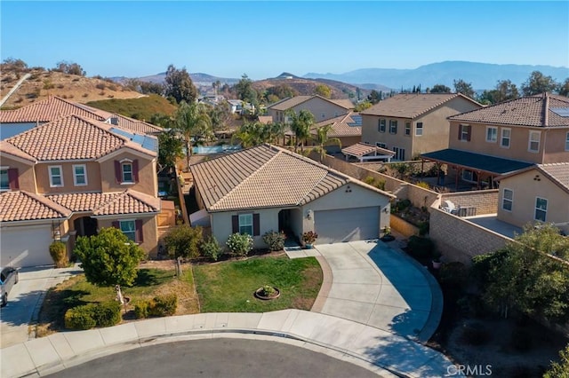 bird's eye view featuring a mountain view