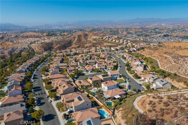 aerial view featuring a mountain view