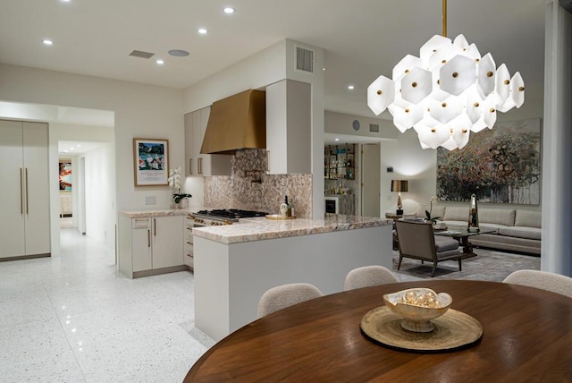 dining space with a fireplace