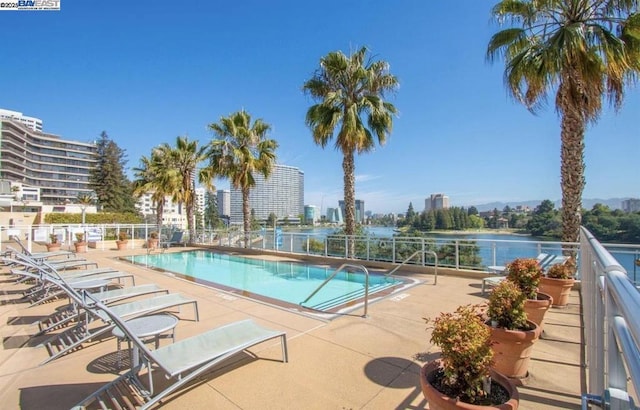 view of pool with a patio area